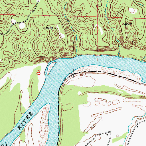 Topographic Map of Kiamichi River, OK