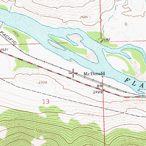 Topographic Map of McDonald, MT