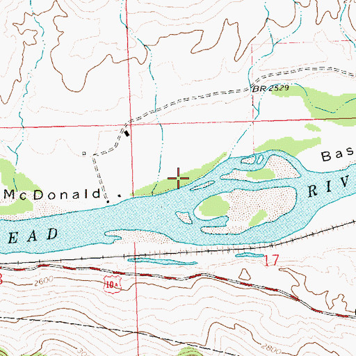 Topographic Map of McDonald Basin, MT