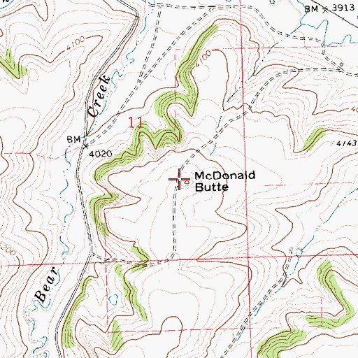 Topographic Map of McDonald Butte, MT
