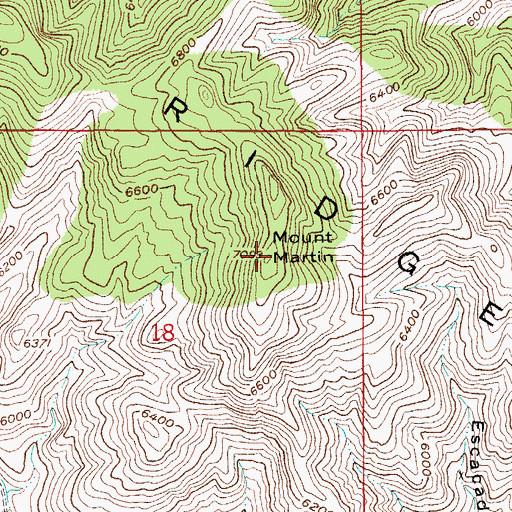 Topographic Map of Mount Martin, AZ