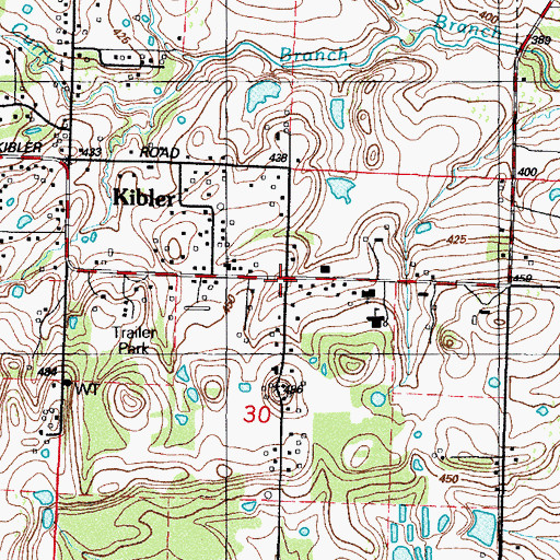 Topographic Map of Kibler, AR
