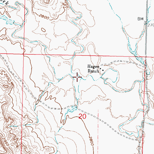 Topographic Map of McGinnis Creek, MT