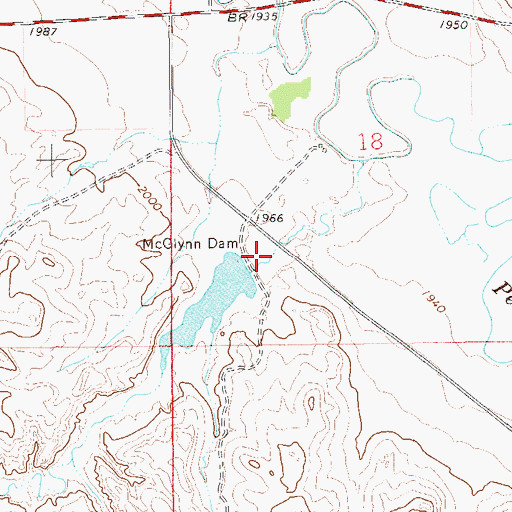 Topographic Map of McGlynn Dam, MT