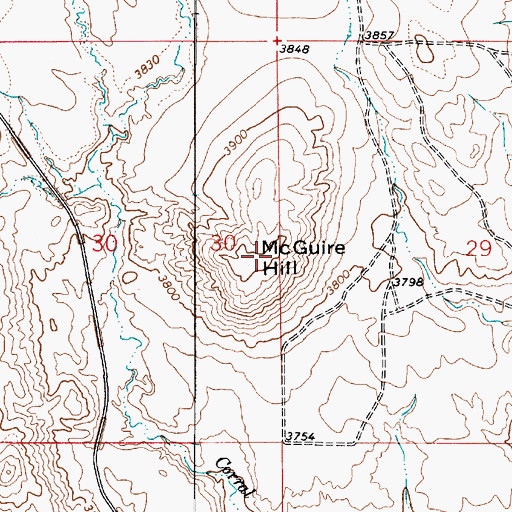 Topographic Map of McGuire Hill, MT