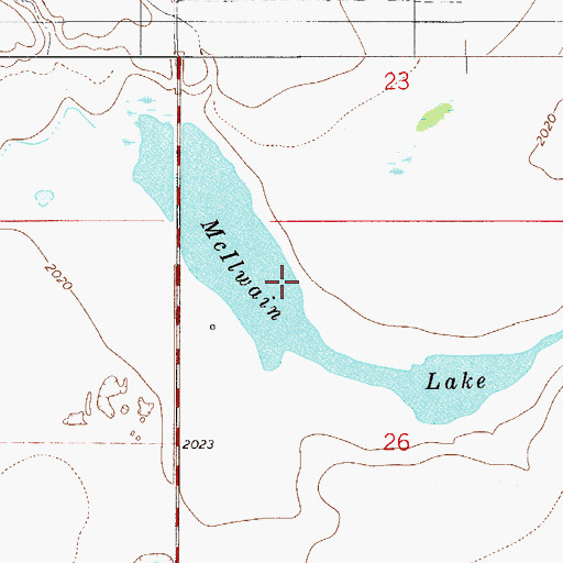 Topographic Map of McIlwain Lake, MT