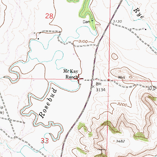 Topographic Map of McKay Ranch, MT