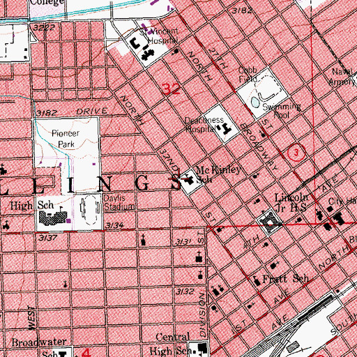 Topographic Map of McKinley School, MT