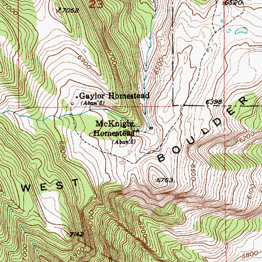 Topographic Map of McKnight Homestead, MT