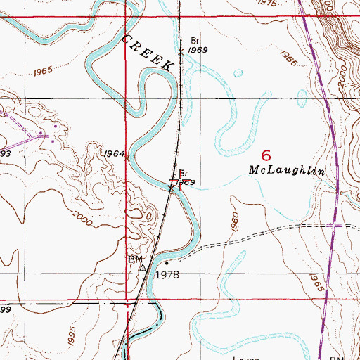 Topographic Map of McLaughlin Creek, MT