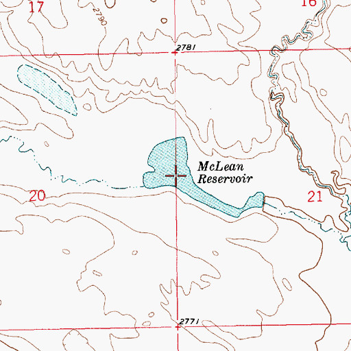 Topographic Map of McLean Reservoir, MT
