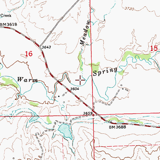 Topographic Map of Meadow Creek, MT