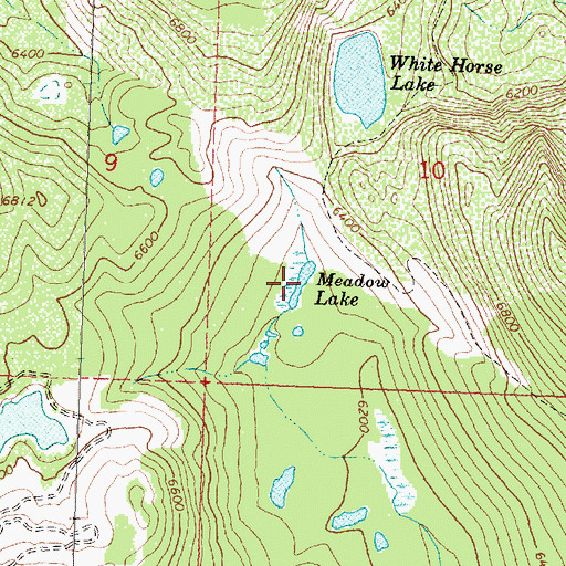 Topographic Map of Meadow Lake, MT