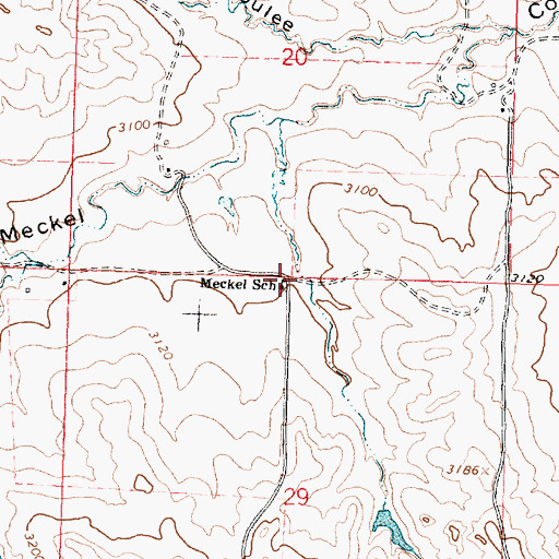 Topographic Map of Meckel School (historical), MT