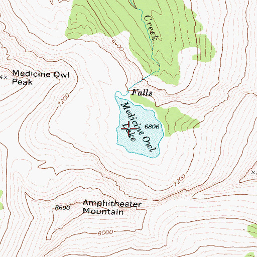 Topographic Map of Medicine Owl Lake, MT