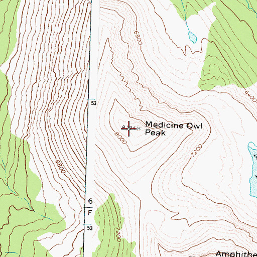Topographic Map of Medicine Owl Peak, MT