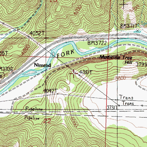 Topographic Map of Medicine Tree Hill, MT