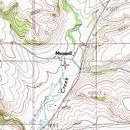 Topographic Map of Menard, MT