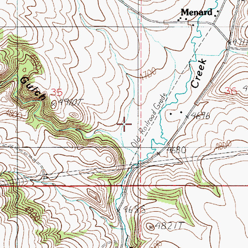 Topographic Map of Menard Wye, MT