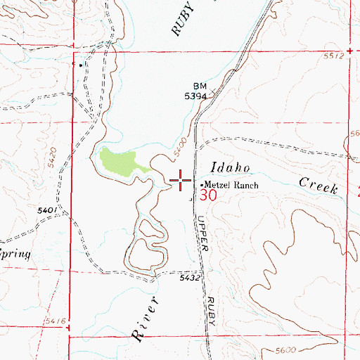 Topographic Map of Metzel Ranch, MT
