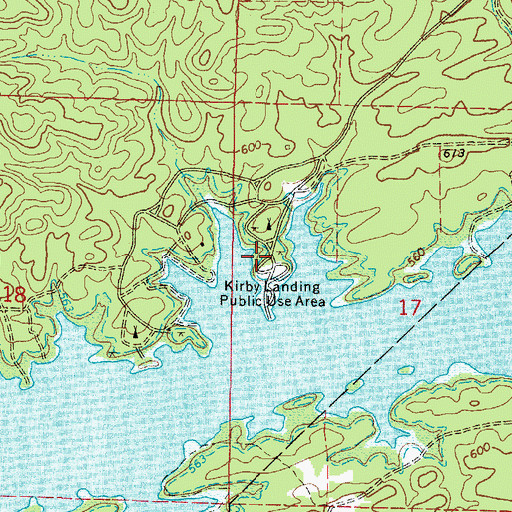 Topographic Map of Kirby Landing Public Use Area, AR