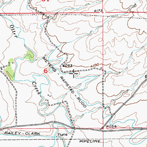 Topographic Map of Meyers-Rapstad-Rudd Ditch, MT