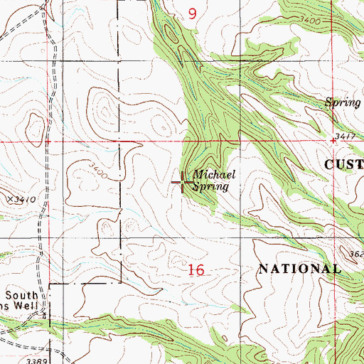 Topographic Map of Michael Spring, MT