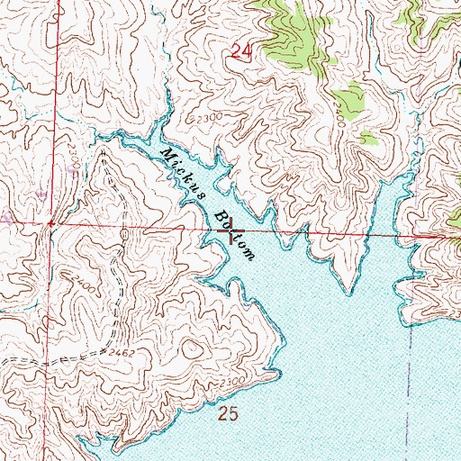 Topographic Map of Mickus Bottom, MT