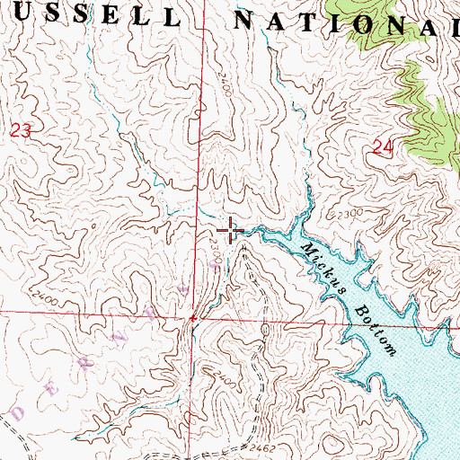 Topographic Map of Mickus Coulee, MT