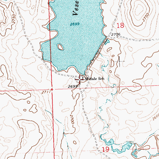 Topographic Map of Midale School (historical), MT
