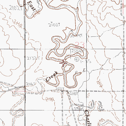 Topographic Map of Middle Charlie Creek, MT