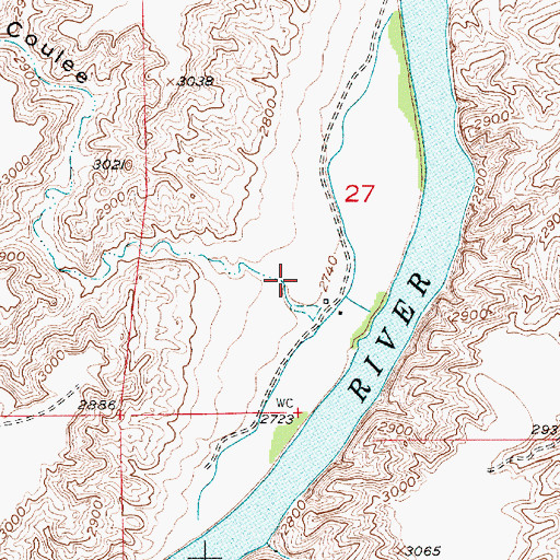 Topographic Map of Middle Coulee, MT