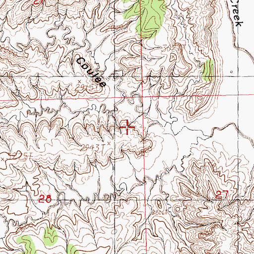 Topographic Map of Middle Coulee, MT