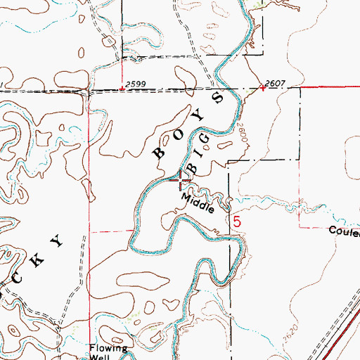 Topographic Map of Middle Coulee, MT