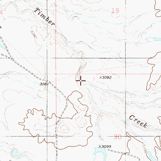 Topographic Map of Middle Creek, MT