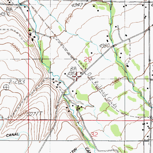 Topographic Map of Middle Creek School (historical), MT