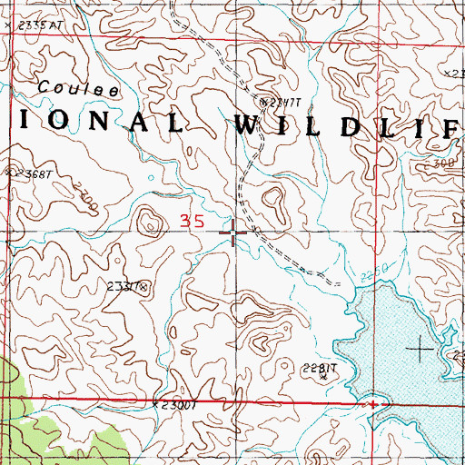 Topographic Map of Middle Eighth Coulee, MT