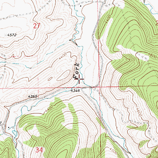 Topographic Map of Middle Fork Beaver Creek, MT