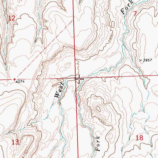 Topographic Map of Middle Fork Buster Creek, MT