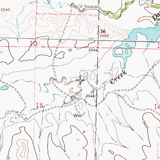 Topographic Map of Middle Fork Davis Creek, MT