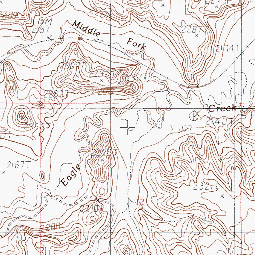 Topographic Map of Middle Fork Eagle Creek, MT