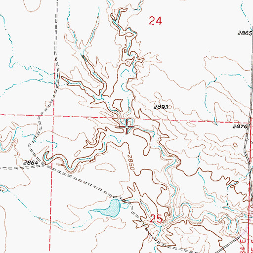 Topographic Map of Middle Fork Froze to Death Creek, MT