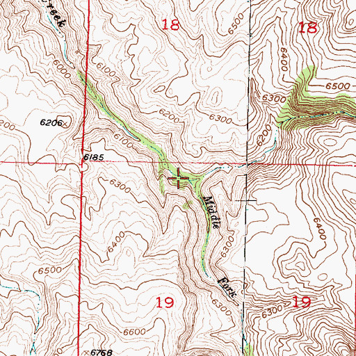 Topographic Map of Middle Fork Gallagher Creek, MT