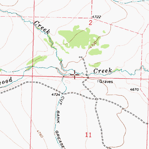 Topographic Map of Middle Fork Greasewood Creek, MT