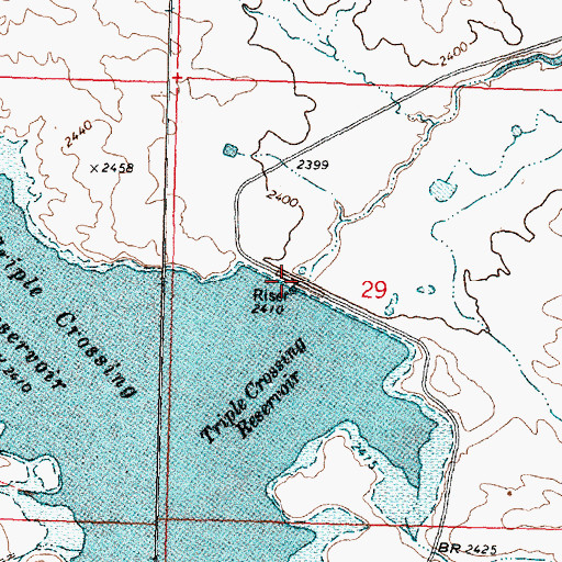 Topographic Map of Middle Fork Lone Tree Creek, MT