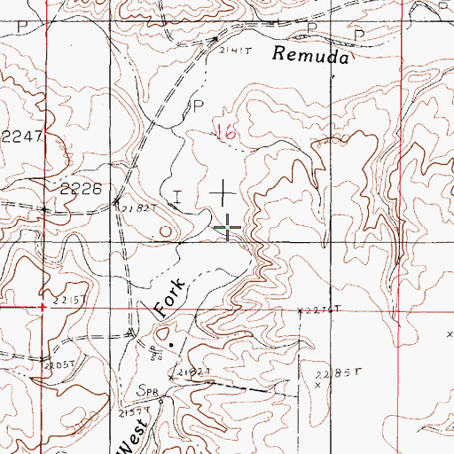 Topographic Map of Middle Fork Remuda Creek, MT