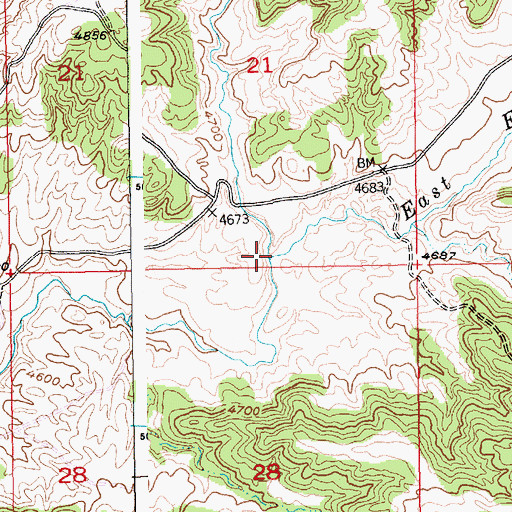 Topographic Map of Middle Fork Sweet Grass Creek, MT