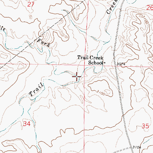 Topographic Map of Middle Fork Trail Creek, MT