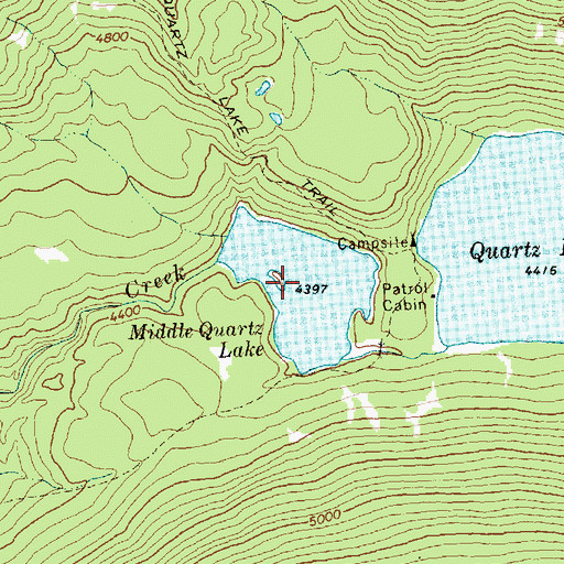 Topographic Map of Middle Quartz Lake, MT
