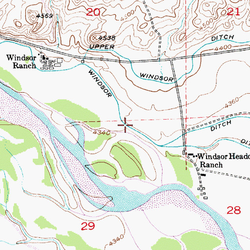 Topographic Map of Middle Windsor Ditch, MT